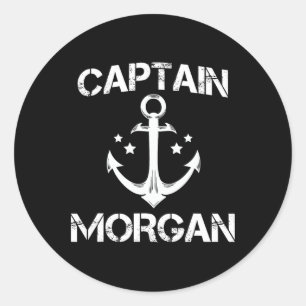 Captain Morgan Funny Birthday Personalisierter Nam Runder Aufkleber