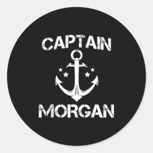Captain Morgan Lustiger Geburtstag Ised Nachname C Runder Aufkleber