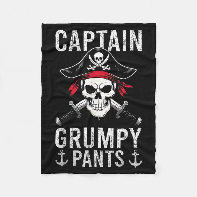 Captain Mpy Pants Rate Humor Skull Graphic  Fleecedecke (Vorderseite)