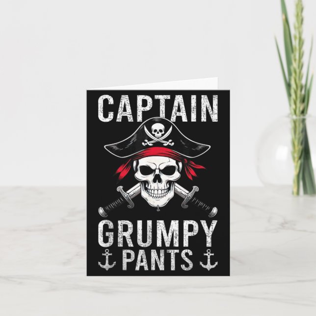 Captain Mpy Pants Rate Humor Skull Graphic  Karte (Vorderseite)
