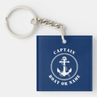 Captain Name Boat Anchor Foto Back Navy