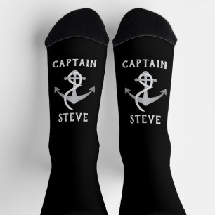 Captain Nautical Name Anchor Segelsocken Socken