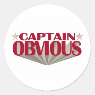 Captain Obvious Runder Aufkleber