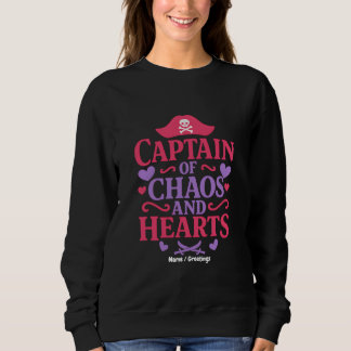 Captain of Chaos and Hearts Pirate Graphic Sweatshirt