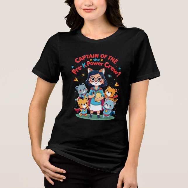 Captain of the Pre-K Power Crew Tri-Blend Shirt (Vorderseite)