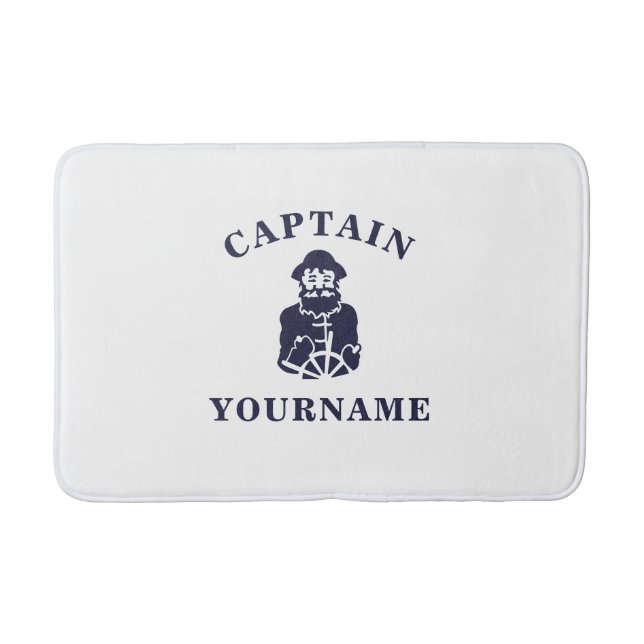 Captain Old Scruff mit Ihrem Namen Bath Mat Badematte (Vorderseite)