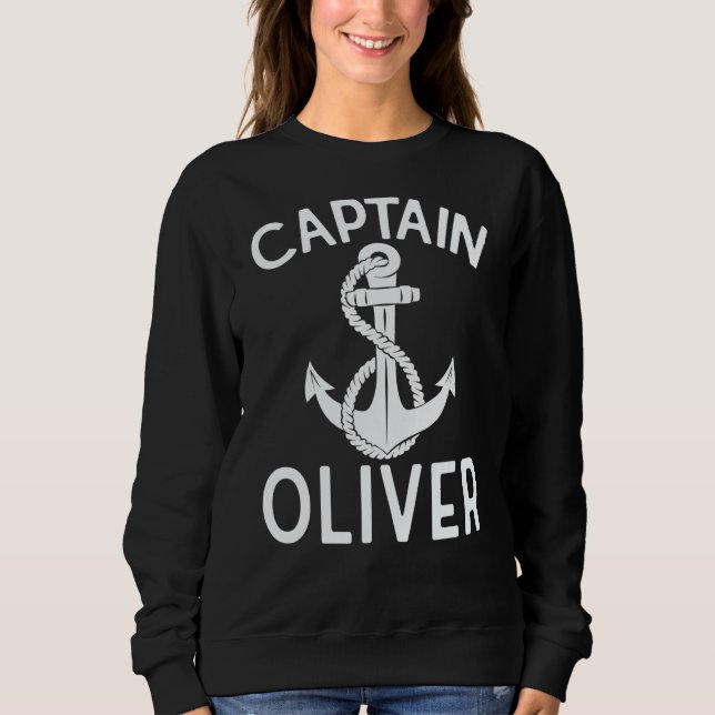 Captain Oliver Sailing Boating Boat Ship Yacht Sweatshirt (Vorderseite)