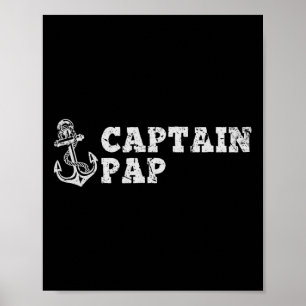 Captain Pap Sailing Bootfahren Vintage Bootanker F Poster