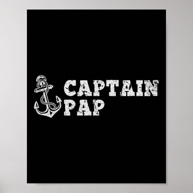 Captain Pap Sailing Bootfahren Vintage Bootanker F Poster (Vorne)