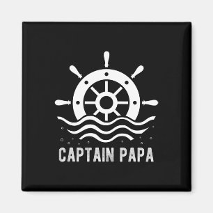 Captain Papa Boating Vatertag Pontoon Kapitän Magnet