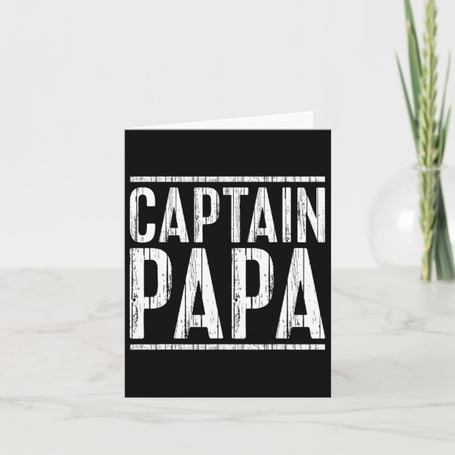 Captain Papa Shirt Pontoon Boat Fathers Day Fishin Karte (Vorderseite)