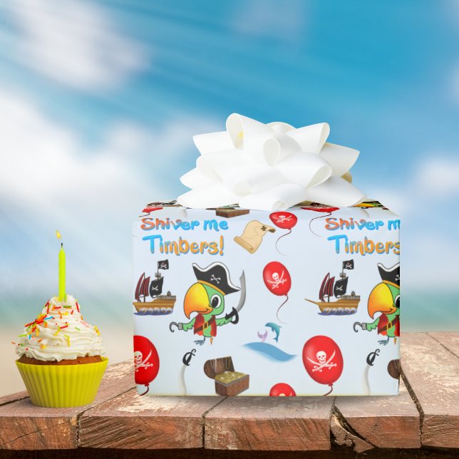 Captain Parrot Treasure Pirate Geschenkpapier (Von Creator hochgeladen)