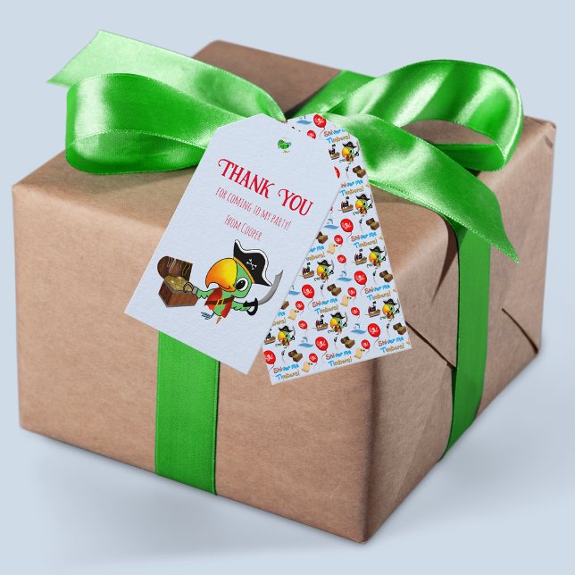 Captain Parrot Treasure Pirate Vielen Dank Geschenkanhänger (Von Creator hochgeladen)