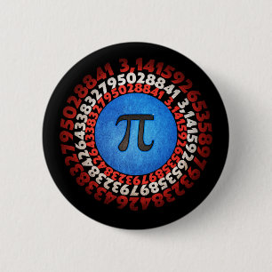 Captain Pi Superhero Shield Nerdy Math Pi Day Button