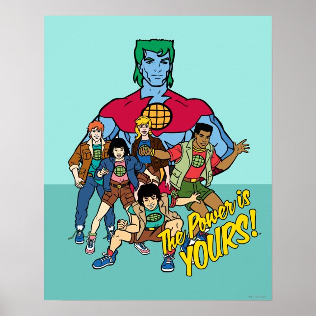 Captain Planet Group Graphic - Der Power ist deins Poster (Vorne)