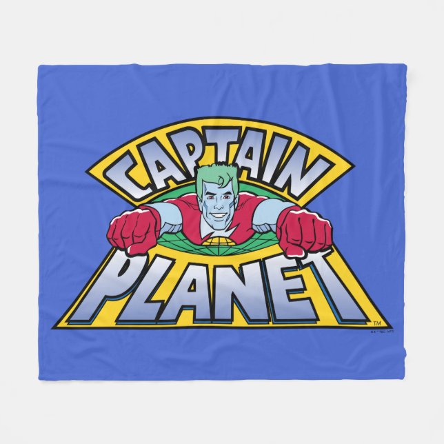 Captain Planet Logo Fleecedecke (Vorderseite (Horizontal))