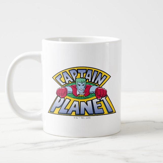 Captain Planet Logo Jumbo-Tasse (Links)