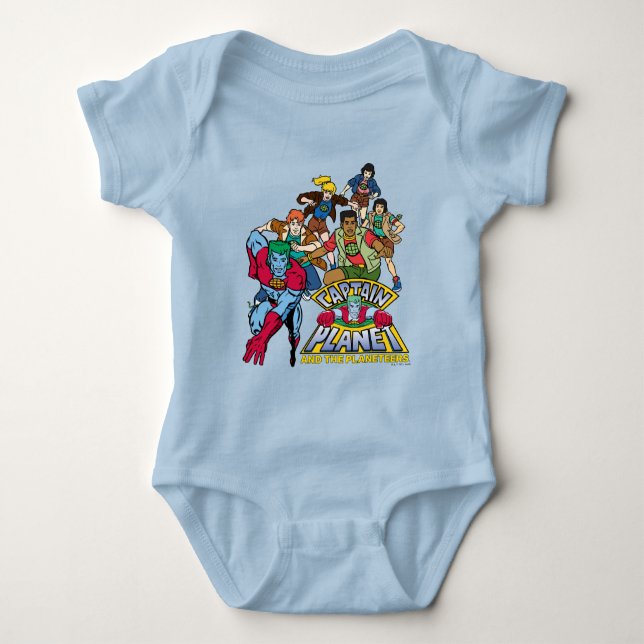 Captain Planet & the Planeteers Group Logo Graphic Baby Strampler (Vorderseite)