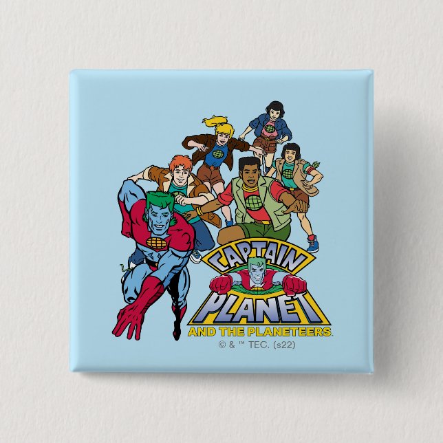 Captain Planet & the Planeteers Group Logo Graphic Button (Vorderseite)
