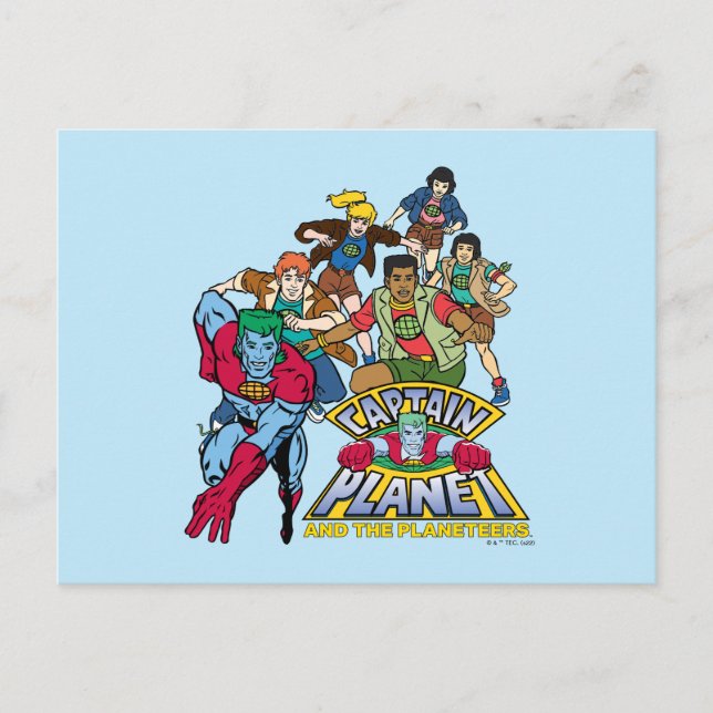 Captain Planet & the Planeteers Group Logo Graphic Postkarte (Vorderseite)