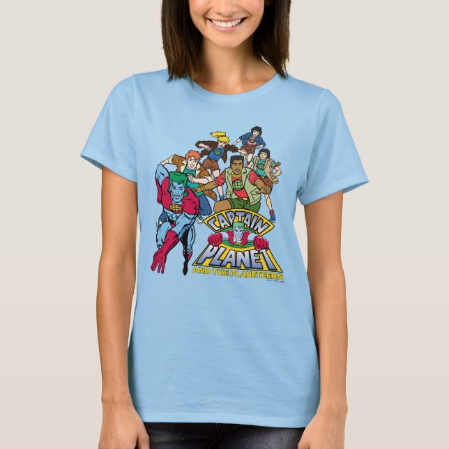 Captain Planet & the Planeteers Group Logo Graphic T-Shirt (Vorderseite)