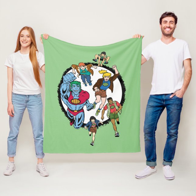Captain Planet und der Planeteers Circle Graphic Fleecedecke (Beispiel)