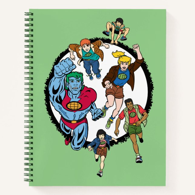 Captain Planet und der Planeteers Circle Graphic Notizbuch (Vorderseite)