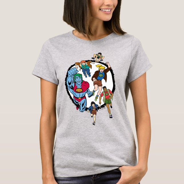 Captain Planet und der Planeteers Circle Graphic T-Shirt (Vorderseite)