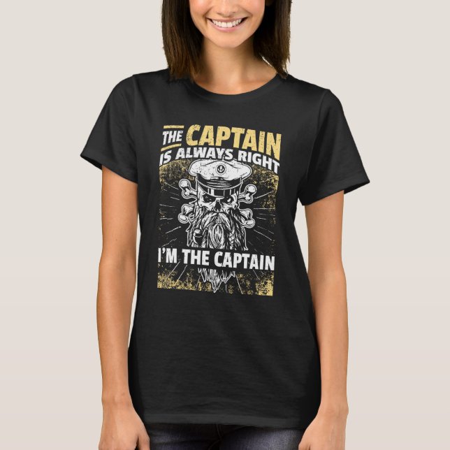 Captain Pontoon Boat I Skipper Pontoon Boating T-Shirt (Vorderseite)