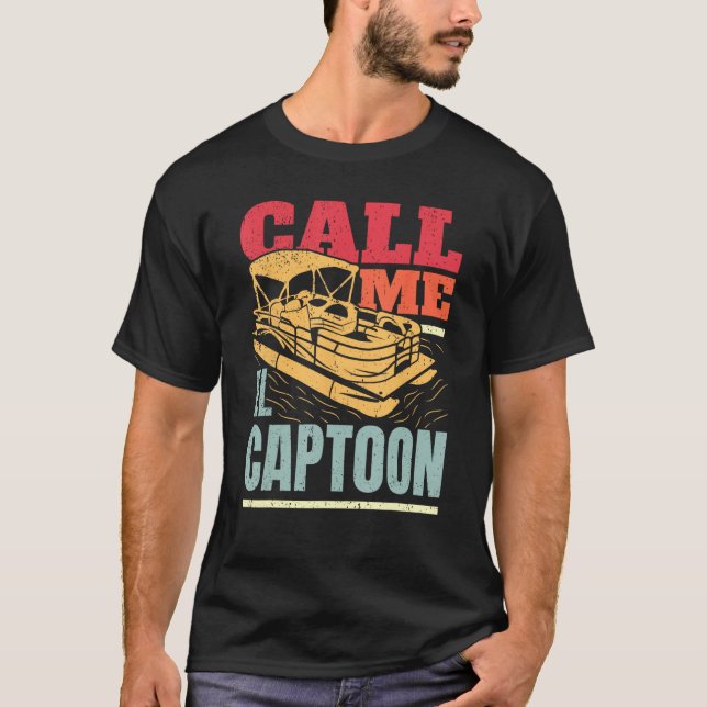Captain Pontoon Dad Pontoon Skipper I El Captoon T-Shirt (Vorderseite)