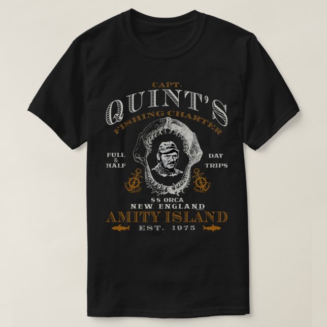 Captain Quints Jaw Skull T-Shirt (Design vorne)