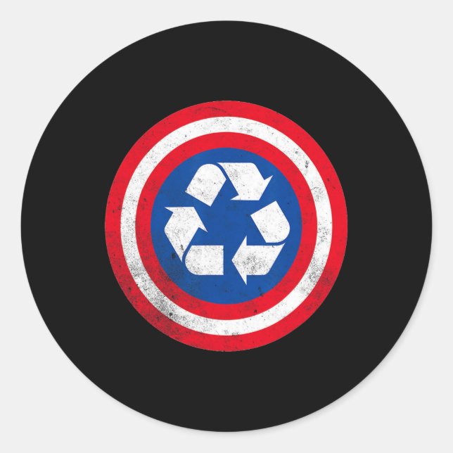 Captain Recycle Earth Day 1 Runder Aufkleber (Vorderseite)
