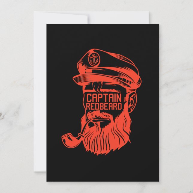 Captain Redhead Red Beard Ginger Beard Red Hair Gi Einladung (Vorderseite)