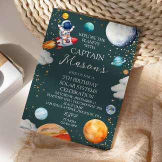 Captain Rocket Explorer Weltraum-Abenteuer Kinder- Einladung