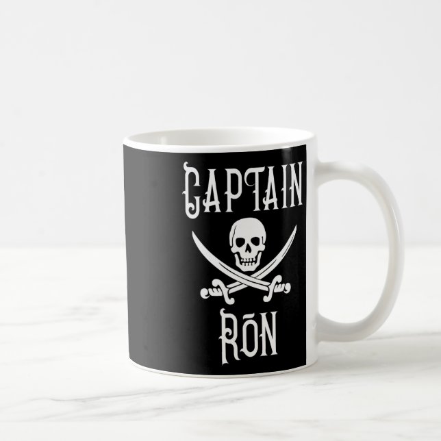 Captain Ron Personalisierter Piratenschädel Bootfa Kaffeetasse (Rechts)