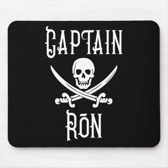 Captain Ron Personalisierter Piratenschädel Bootfa Mousepad (Vorne)