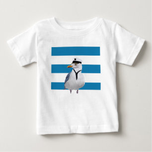 Captain Seagull Blue Stripes Baby T-shirt