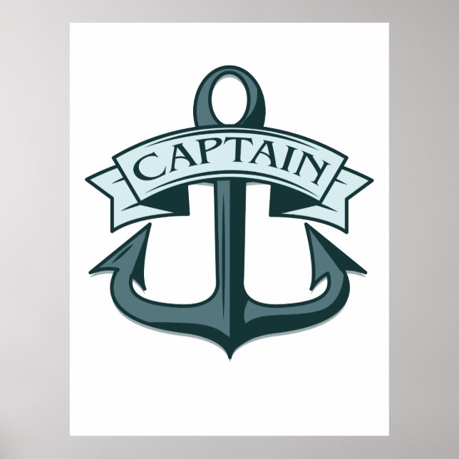 Captain Ships Anchor Poster (Vorne)