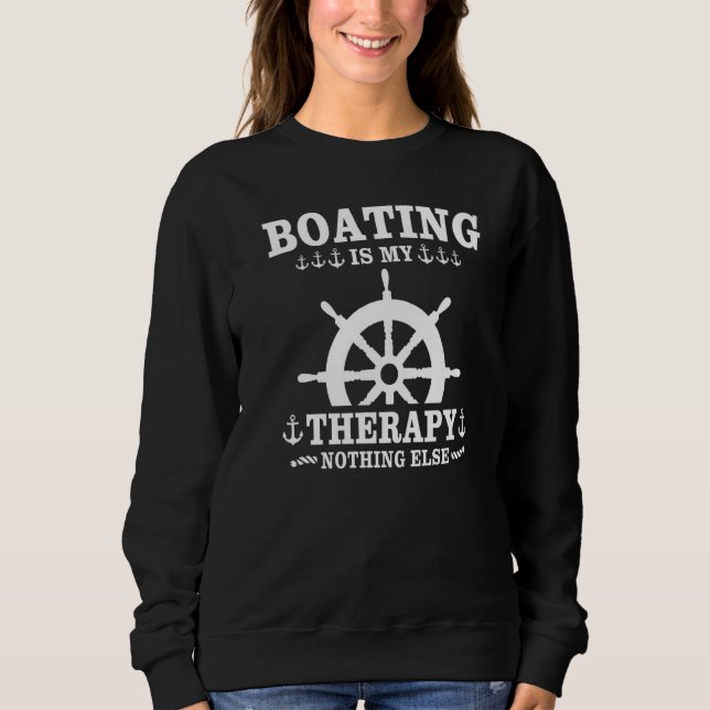 Captain Sports Boat Sailing Sailing Boat Motor Boa Sweatshirt (Vorderseite)