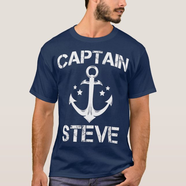 CAPTAIN STEVE Funny Birthday Personalisiert Name T-Shirt (Vorderseite)