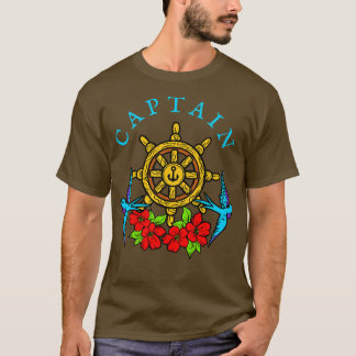 Captain Tattoo Art Sailing Helm T-Shirt