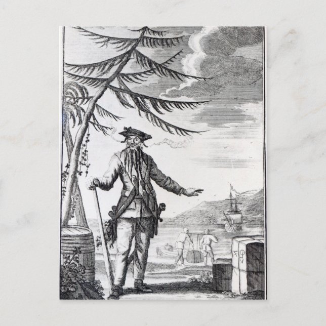 Captain Teach, allgemein Blackbeard genannt Postkarte (Vorderseite)
