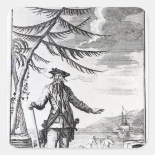 Captain Teach, allgemein Blackbeard genannt Quadratischer Aufkleber