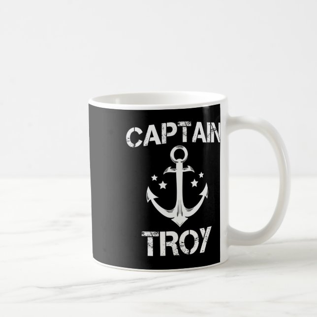 Captain Troy Funny Birthday Personalisiert Name Bo Kaffeetasse (Rechts)