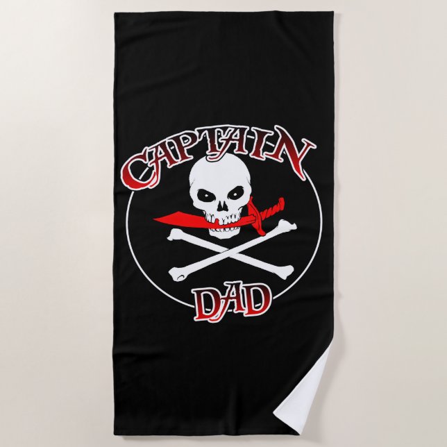 Captain Vater Beach Handtuch (Vorderseite)