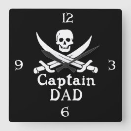 Captain Vater - Classic Quadratische Wanduhr