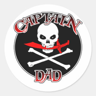 Captain Vater (Cutlass) Runder Aufkleber