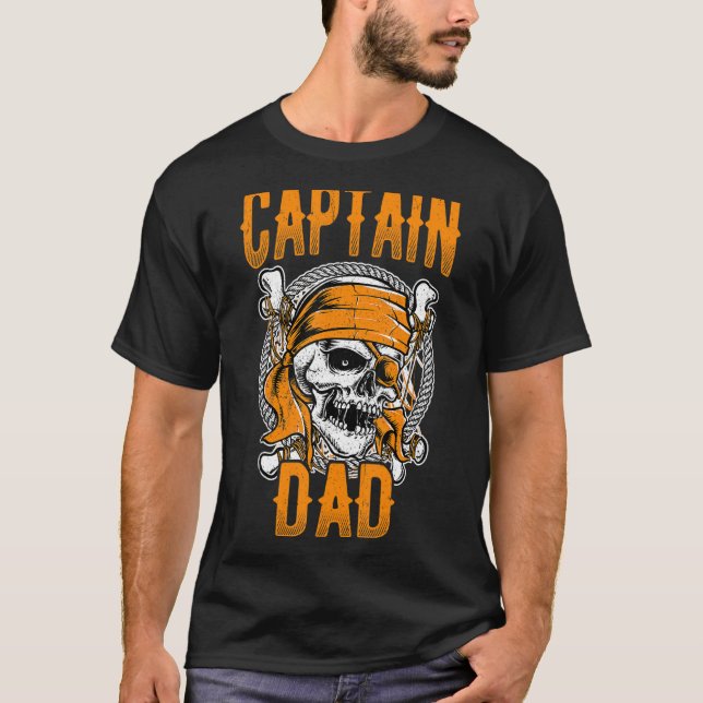 Captain Vater Halloween Spooky Idea Pirate 1 T-Shirt (Vorderseite)