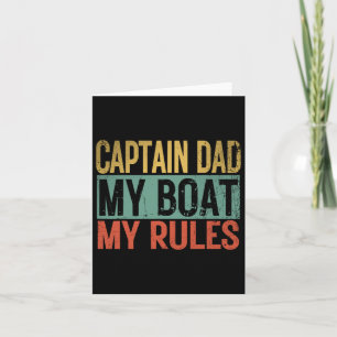 Captain Vater My Boat My Rules Funny Retro Yacht B Karte