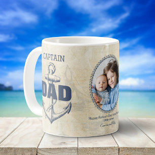 Captain Vater Nautical Anchor Fathers Day Foto Kaffeetasse